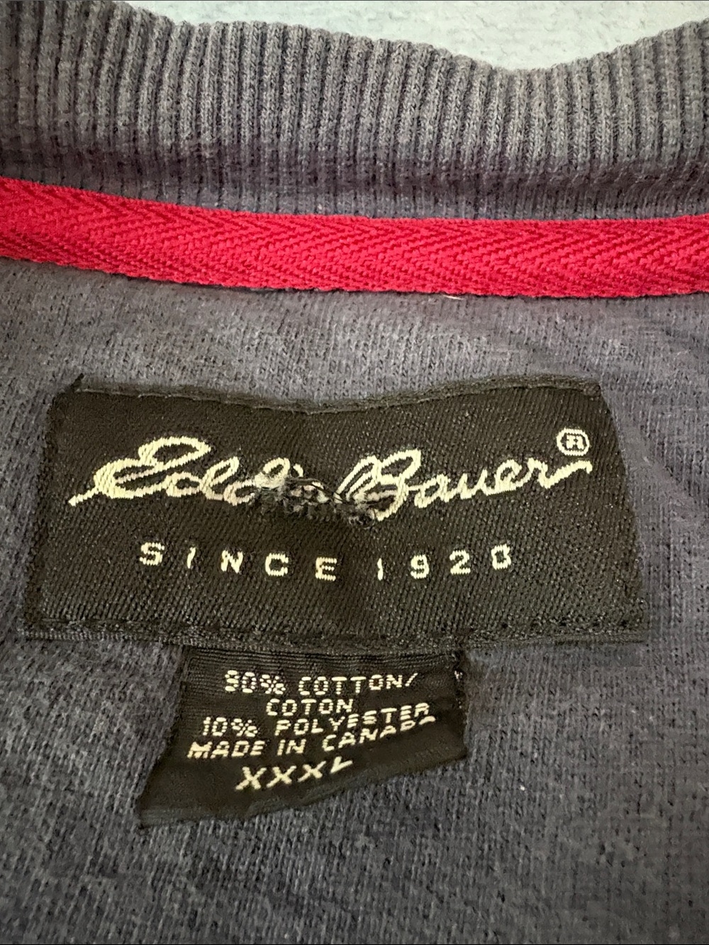 Eddie Bauer Navy Crewneck Sweatshirt with Athletic Dept. Graphic - Picture 2 of 7